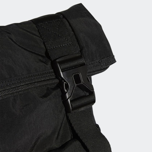 EUC Unisex Adidas Yola Roll-Top Nylo Backpack In Black & White - Picture 6 of 14